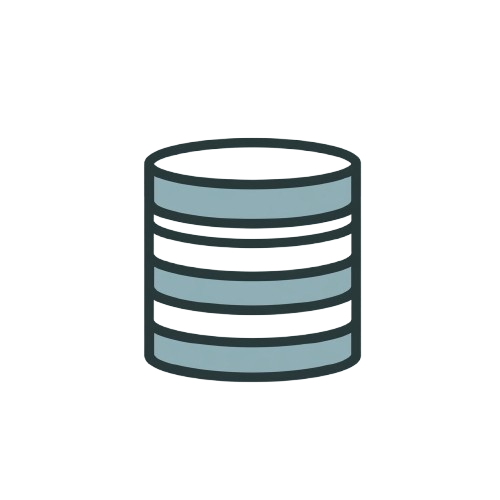 Icon of a database or server on a white background