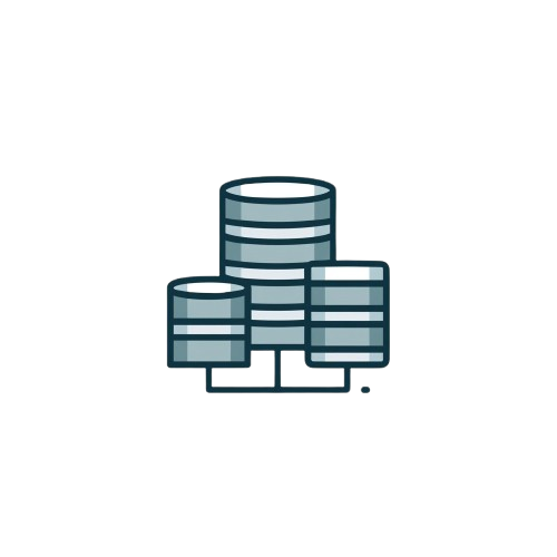 Icon of three stacked cylindrical tanks on a white background